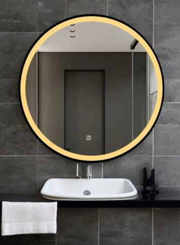 TriGlow Black LED Mirror | 3-Color LED | Lightmirror.in