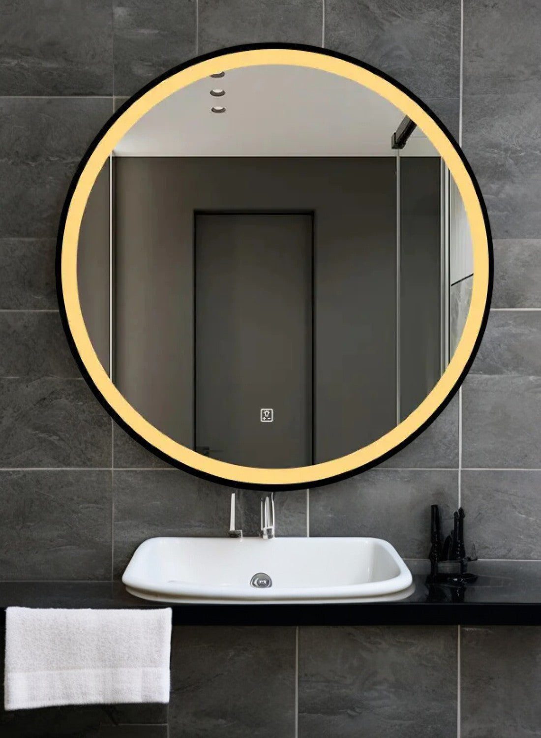 TriGlow Black LED Mirror | 3-Color LED | Lightmirror.in TriGlow Black LED Mirror | 3-Color LED | Lightmirror.in