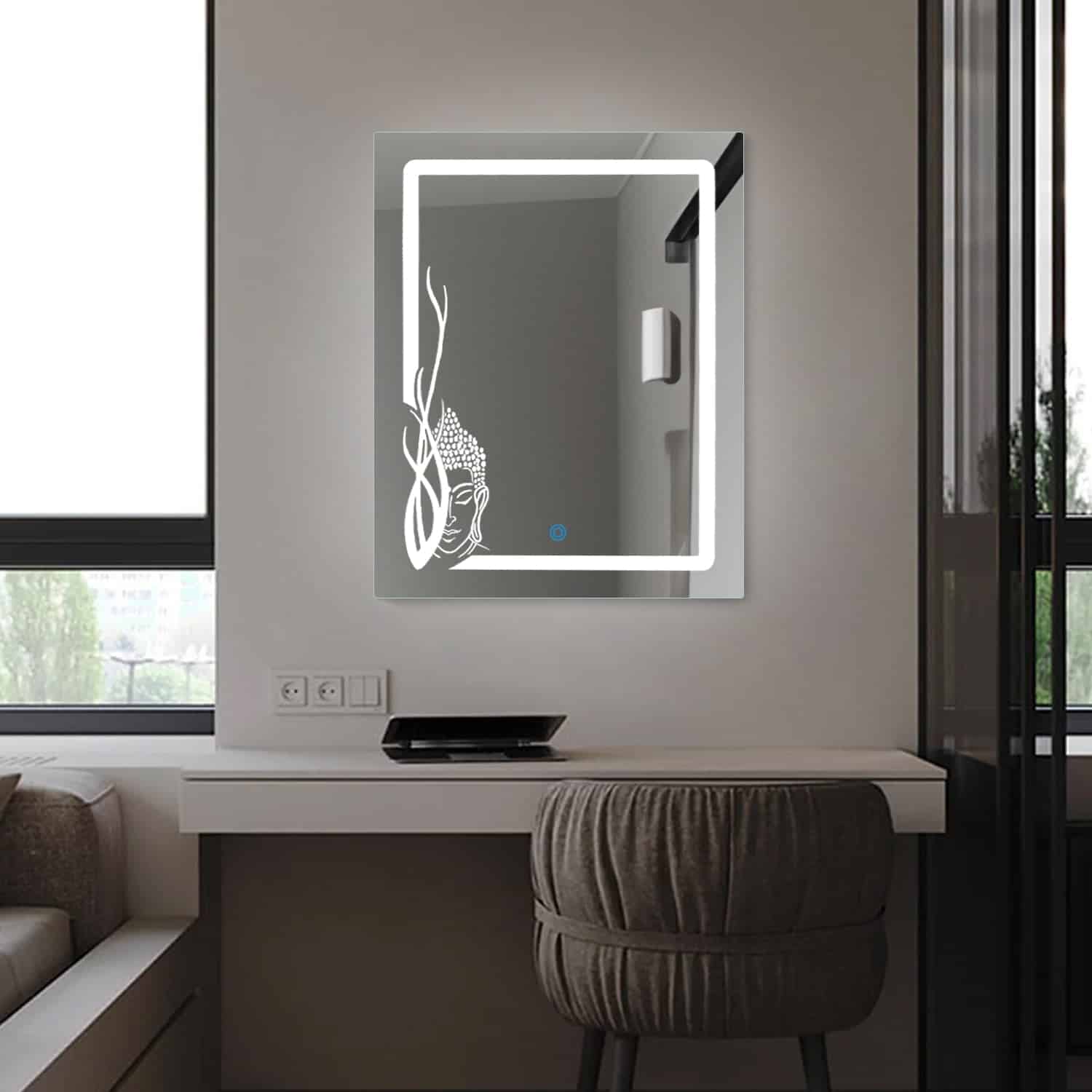 Natural Light Demister LED Mirror | Saint-Gobain/ModiGuard Glass | Touch Control Natural Light Demister LED Mirror | Saint-Gobain/ModiGuard Glass | Touch Control