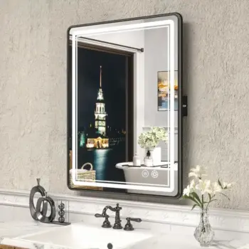 Gerland Black Frame LED Mirror | 3-Tone Rectangular Vanity