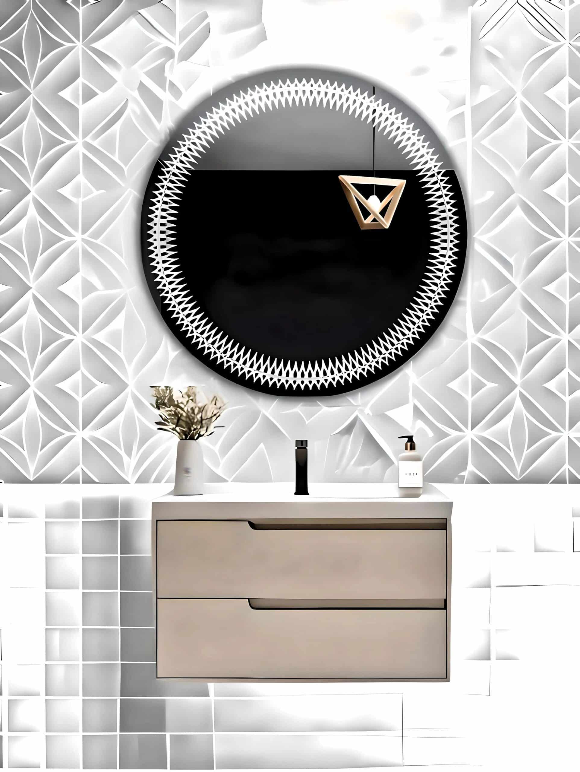 Glamorous LED Round Mirror - Illuminated Bathroom & Living Room Wall Mirror Glamorous LED Round Mirror - Illuminated Bathroom & Living Room Wall Mirror