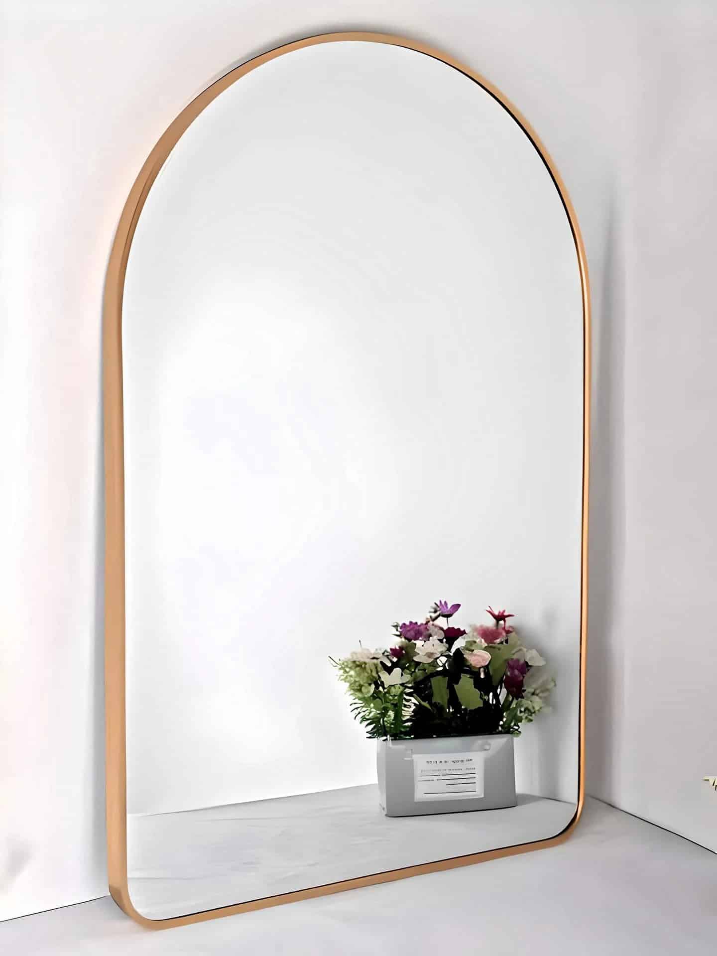 Elegant Half-Round Standing Metal Mirror - Customizable Finishes - Framed mirror | LightMirror.in Elegant Half-Round Standing Metal Mirror - Customizable Finishes - Framed mirror | LightMirror.in
