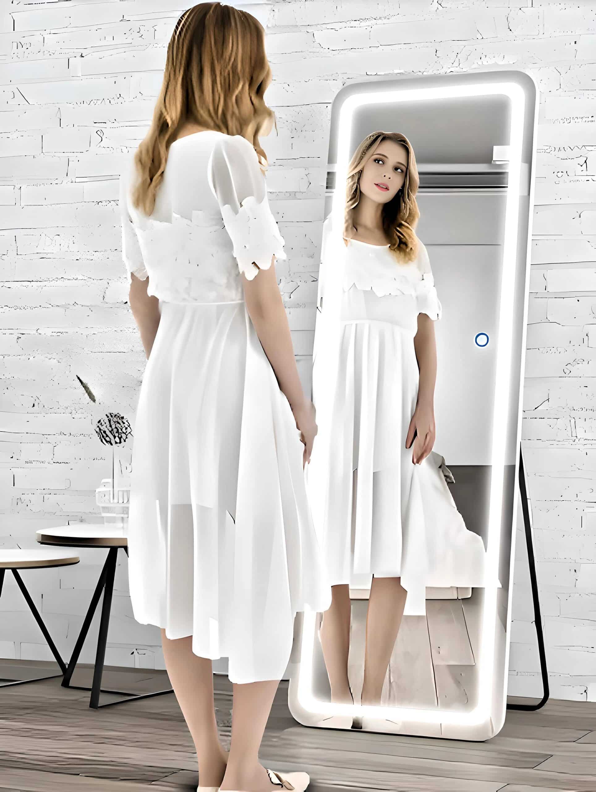 Trendy Standing LED Mirror - HD Imported Belgium Glass - Framed LED Mirror | LightMirror.in Trendy Standing LED Mirror - HD Imported Belgium Glass - Framed LED Mirror | LightMirror.in