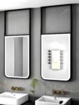 Lumen Half Rectangular LED Metal Mirror - Anodized & Waterproof