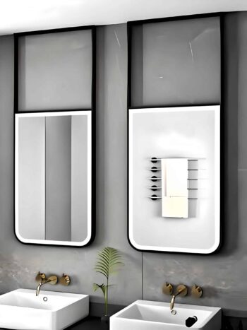 Lumen Half Rectangular LED Metal Mirror - Anodized & Waterproof