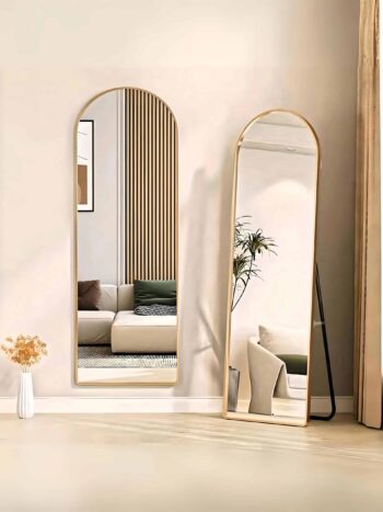Arc Half Round Standing Mirror - Anodized & Portable