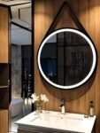 Round Hanging LED Metal Belt Mirror - Black, Gold, Rose Gold,Silver