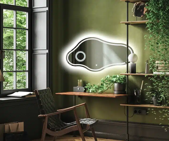 Luna Irregular LED Mirror - Dimmable Vanity Mirror - light mirror | LightMirror.in Luna Irregular LED Mirror - Dimmable Vanity Mirror - light mirror | LightMirror.in