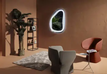 Keira Pebble Shaped 3-Color LED Mirror - Irregular Mirror | LightMirror.in