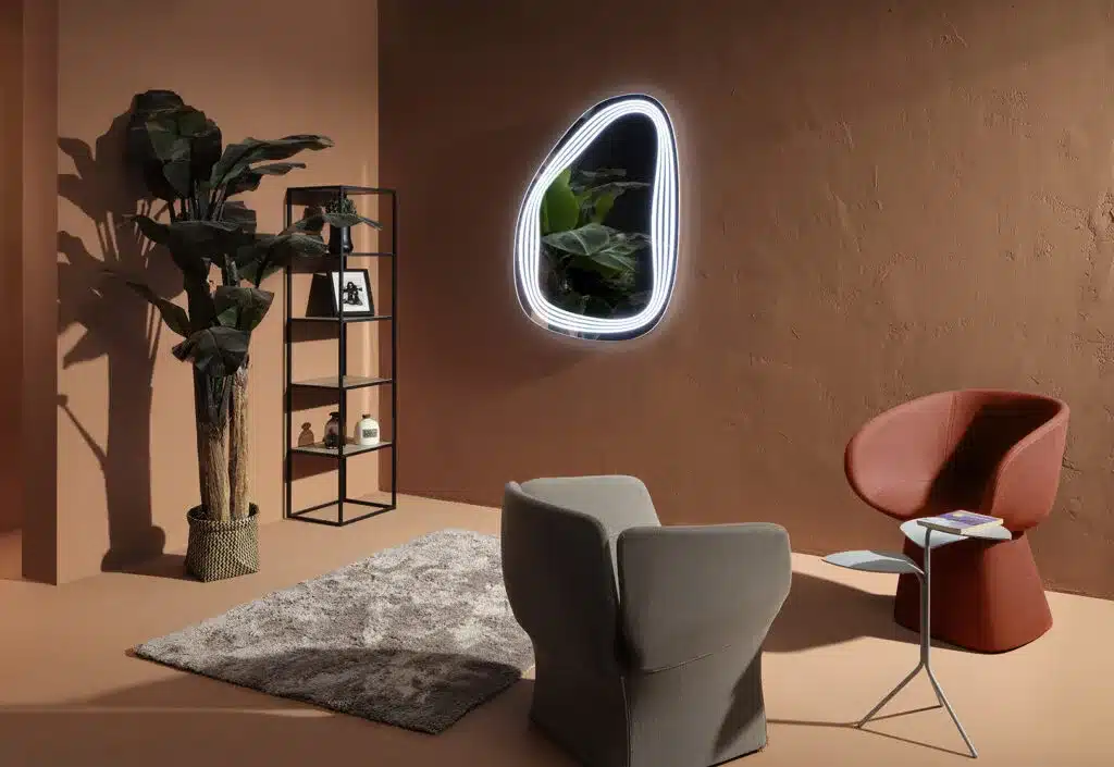 Keira Pebble Shaped 3-Color LED Mirror - Irregular Mirror | LightMirror.in Keira Pebble Shaped 3-Color LED Mirror - Irregular Mirror | LightMirror.in