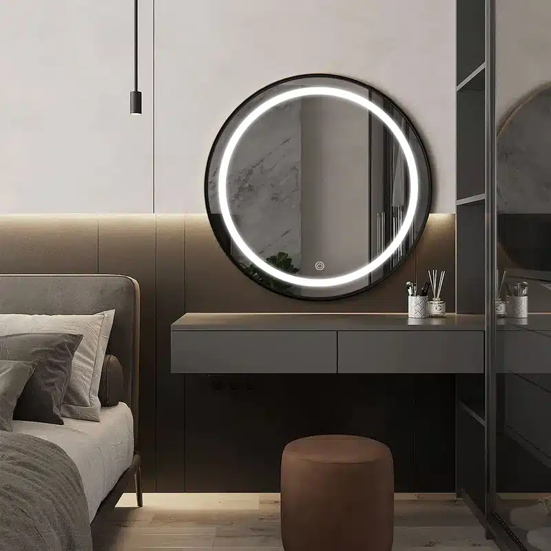 Keuna Round LED Mirror | Metal Frame | Dimmable - Framed LED Mirror | LightMirror.in Keuna Round LED Mirror | Metal Frame | Dimmable - Framed LED Mirror | LightMirror.in
