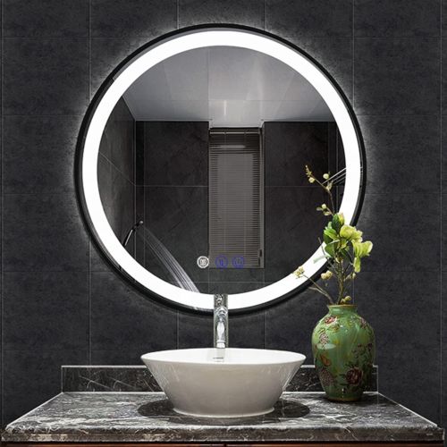 Keuna Round LED Mirror | Metal Frame | Dimmable - Framed LED Mirror | LightMirror.in Keuna Round LED Mirror | Metal Frame | Dimmable - Framed LED Mirror | LightMirror.in