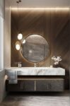 Keuna Wood Framed Round Backlit 3-Color LED Mirror