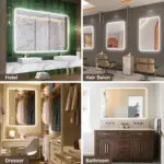 rectangle frosted design led mirror
