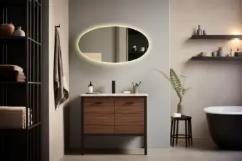 Kolomon Large Oval Backlit 3-Color LED Mirror - light mirror | LightMirror.in