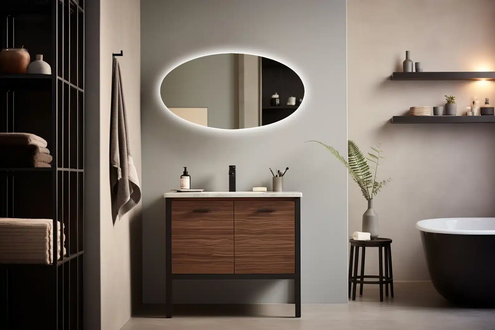 Kolomon Large Oval Backlit 3-Color LED Mirror - light mirror | LightMirror.in Kolomon Large Oval Backlit 3-Color LED Mirror - light mirror | LightMirror.in