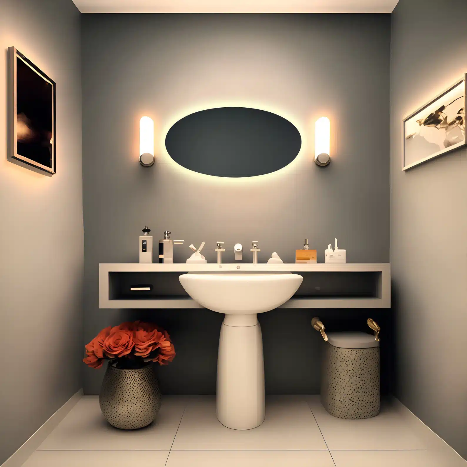 Kolomon Large Oval Backlit 3-Color LED Mirror Kolomon Large Oval Backlit 3-Color LED Mirror