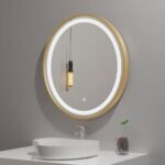 LED Gold Framed Wall Round Mirror8