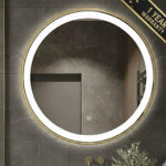 LED Gold Framed Wall Round Mirror8