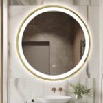 LED Gold Framed Wall Round Mirror8