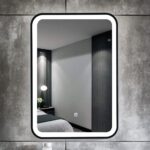 Liana LED Rectangle Mirror | Black Metal Frame | Dimmable Lightmirror.in