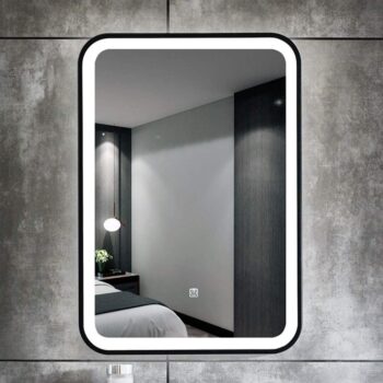 Liana LED Rectangle Mirror | Black Metal Frame | Dimmable Lightmirror.in - Framed LED Mirror | LightMirror.in