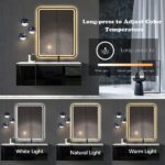 Liana LED Rectangle Mirror | Black Metal Frame | Dimmable Lightmirror.in