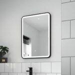 Liana LED Rectangle Mirror | Black Metal Frame | Dimmable Lightmirror.in