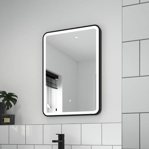 Liana LED Rectangle Mirror | Black Metal Frame | Dimmable Lightmirror.in - Framed LED Mirror | LightMirror.in Liana LED Rectangle Mirror | Black Metal Frame | Dimmable Lightmirror.in - Framed LED Mirror | LightMirror.in