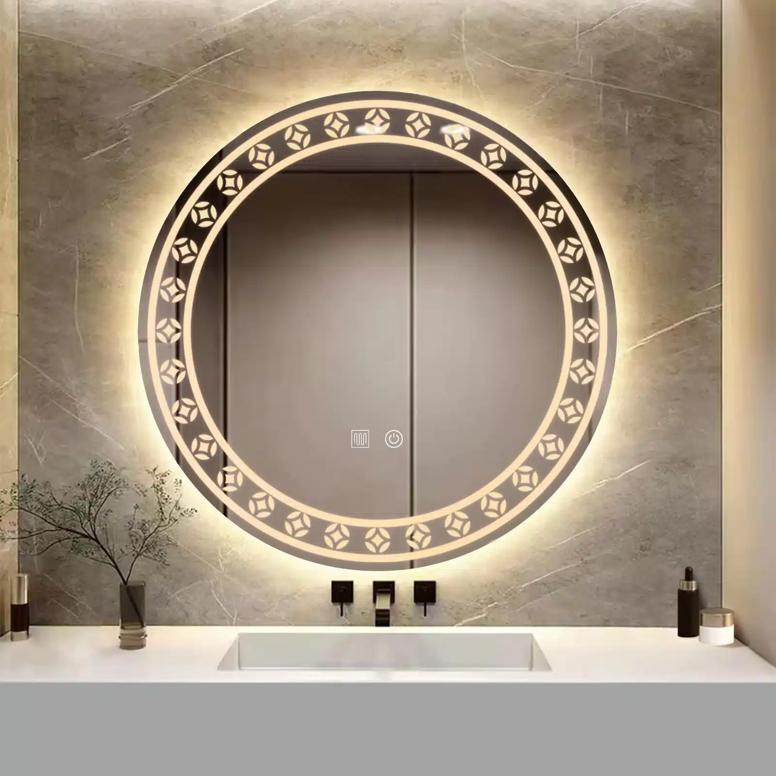 Marta Unique Design LED Mirror - Customizable Dimmable Lighting Marta Unique Design LED Mirror - Customizable Dimmable Lighting