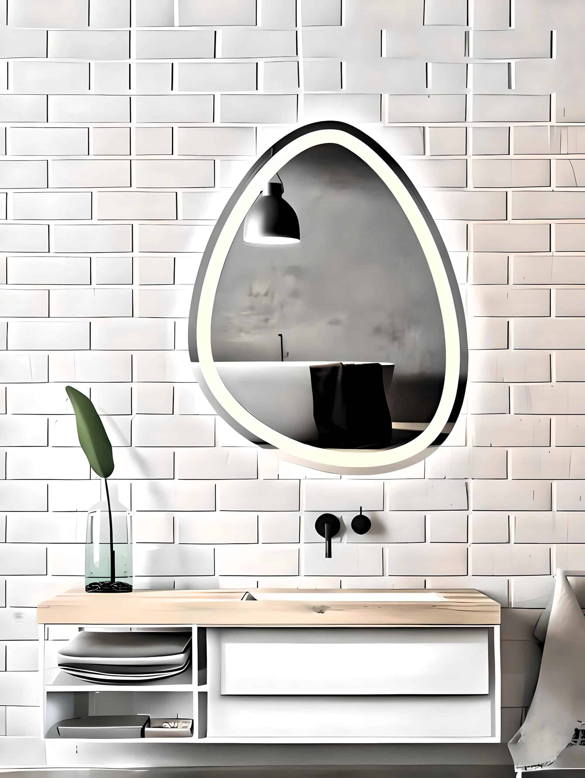 Artistic LED Mirror for a Modern Oasis. Artistic LED Mirror for a Modern Oasis.