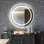 Twin Border Moon Disc LED Bathroom Mirror - Natural White Light - Round