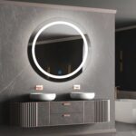 Twin Border Moon Disc LED Bathroom Mirror – Natural White Light – Round