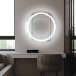 Twin Border Moon Disc LED Bathroom Mirror – Natural White Light – Round