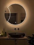 Artistic Round LED Mirror for a Serene Sanctuary