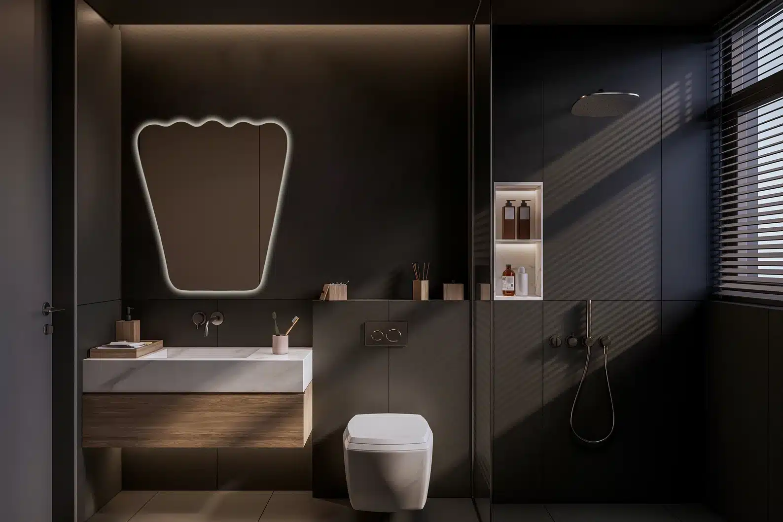 Nicat Irregular Backlit 3-Color LED Mirror - Uncategorized | LightMirror.in Nicat Irregular Backlit 3-Color LED Mirror - Uncategorized | LightMirror.in