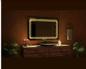 Luxury Rectangular LED Vanity Mirror with Double Border Light
