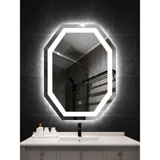 Orlonda Hex LED Mirror - Dimmable Touch Sensor Vanity Mirror - light mirror | LightMirror.in Orlonda Hex LED Mirror - Dimmable Touch Sensor Vanity Mirror - light mirror | LightMirror.in