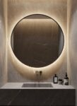 Circular Backlit LED Mirror | Black Frame | Modern Bathroom Design | Lightmirror.in