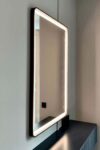 Black LED Light Mirror with White Lights – Modern Premium Design by LIGHTMIRROR.IN