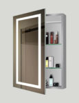 LED mirror cabinet in a modern bathroom