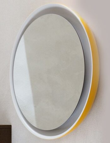 30-Inch Modern LED Rope Light Mirror – Yellow Frame Wall Mirror