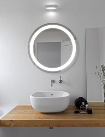Premium 30-Inch LED Lighted Mirror with White Branded LED – Contemporary Design