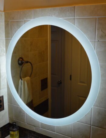 36-Inch Round LED Mirror – Contemporary Wall Mirror with White LED