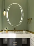 Purini Oval LED Mirror – Dimmable Touch Sensor Vanity Mirror
