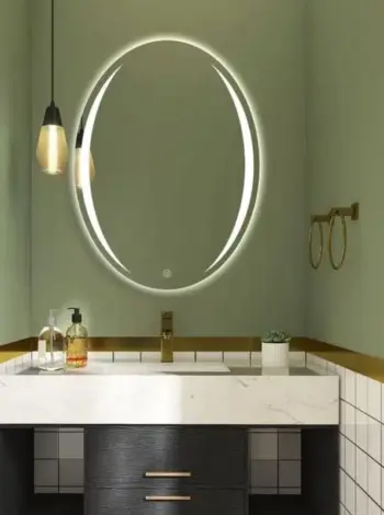 Purini Oval LED Mirror - Dimmable Touch Sensor Vanity Mirror - light mirror | LightMirror.in