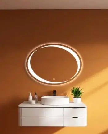 Purini Oval LED Mirror - Dimmable Touch Sensor Vanity Mirror