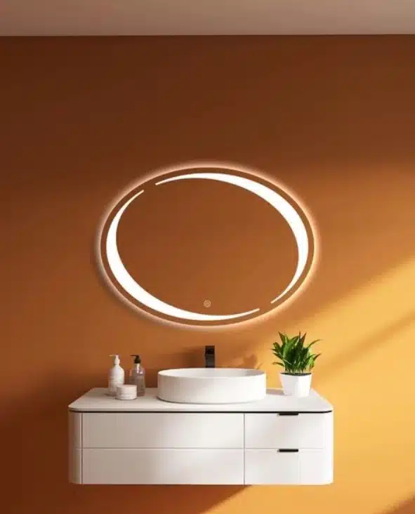 Purini Oval LED Mirror - Dimmable Touch Sensor Vanity Mirror Purini Oval LED Mirror - Dimmable Touch Sensor Vanity Mirror