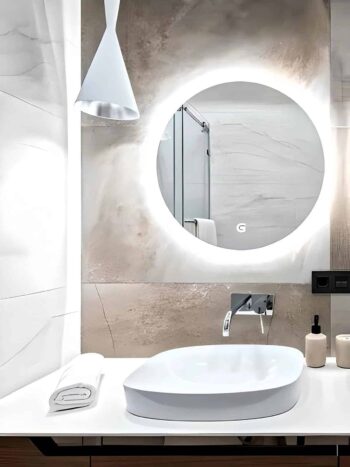 Round fancy Backlit led mirror