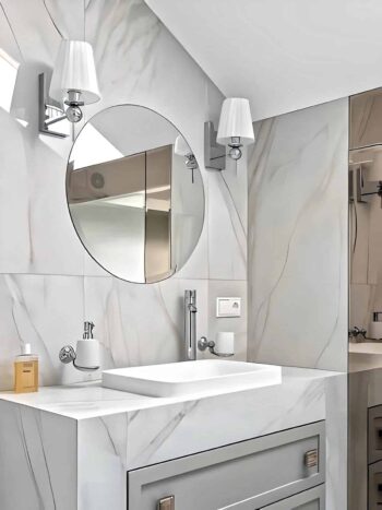 Halo Round Bathroom Mirror - Imported Belgium Glass & Custom Shape
